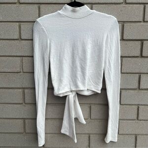 Open Back Cream Mock-Neck Sweater